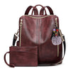 Luxury Leather 2-in-1 Convertible Backpack + Free Pouch