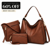 Luxury Leather 3-Piece Hobo Bag Set