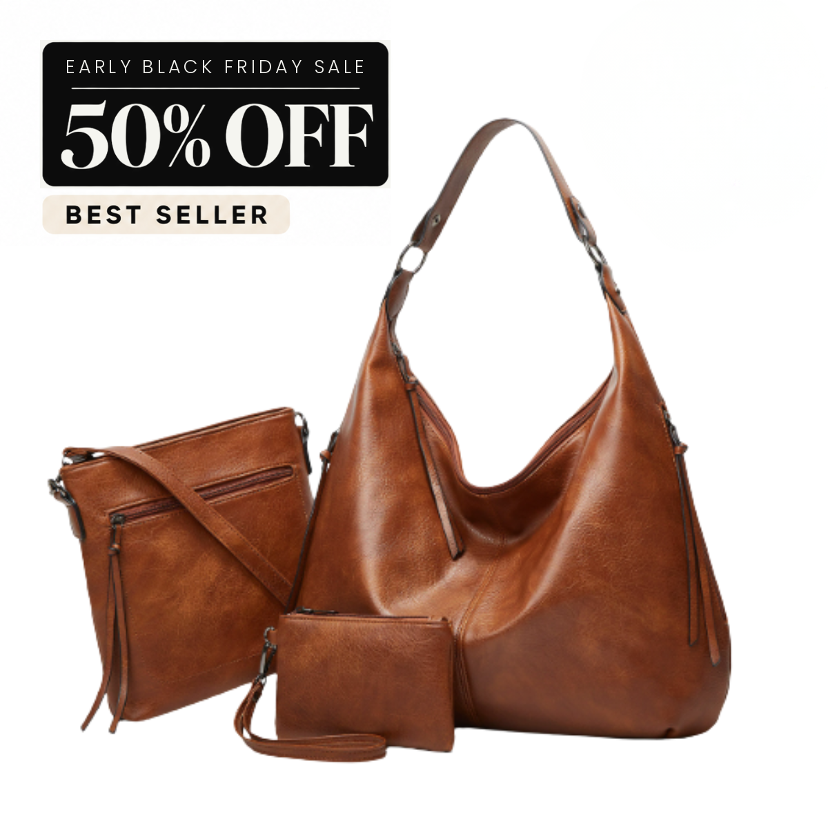 The Slouchy Soft Hobo Handbag 3-Piece Set